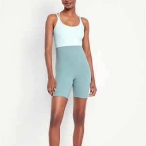 NWT Women's Blue Activewear Bodysuit with Adjustable Straps